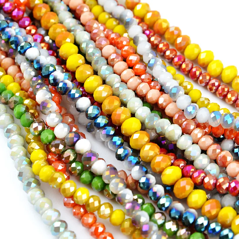 Good Quality Red Crystal Beads 8mm Facet Rondelle Crystal Lampwork Glass Beads for Bracelet Making