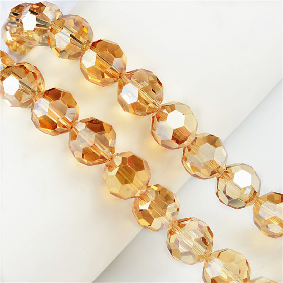 Factory Direct Crystal Beads Wholesale Crystal champagne Faceted Round Beads