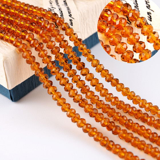 Glass Facetted Beads Lampwork Loose Round Glass Crystal Glass Rondelle Loose Beads