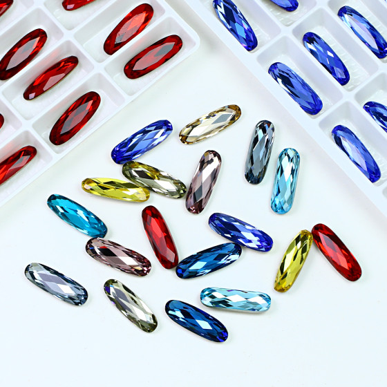 High Quality K9 Crystal Fancy Stone Long Oval Glass Rhinestones Wholesale Loose Beads Jewelry Making DIY Shoes Clothing