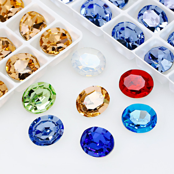 High Quality K9 Crystal Stone Beads Oval Glass Rhinestones Diamond Fancy Stones Shoes Bags Jewelry Making Wholesale Bulk DIY