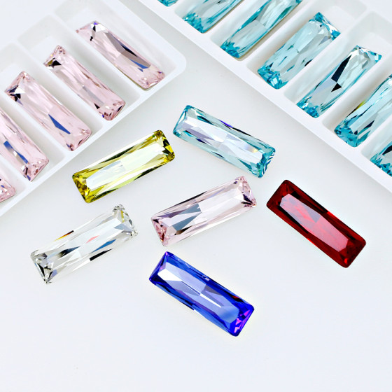 Wholesale Rectangle K9 Fancy Stone Beads with Rhinestones Featuring Pointed Back for Use in Jewelry & Garment DIY Nail Art Bags