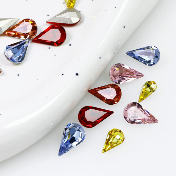 High Quality K9 Crystal Glass Rhinestones Teardrop Shape Fancy Stone Beads DIY Jewelry Shoes Wholesale Bulk Accessory Supplies