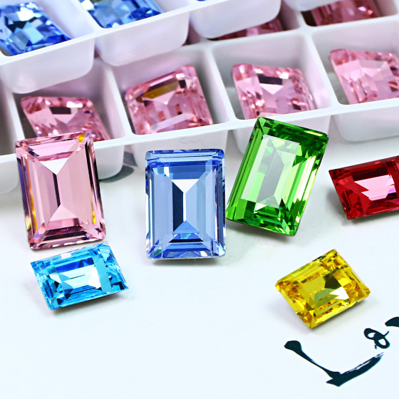 Rectangle Rhinestones Point Back K9 Crystal Fancy Stone Wholesale Loose Crystal Beads for Jewelry Nail Art Diy Accessories
