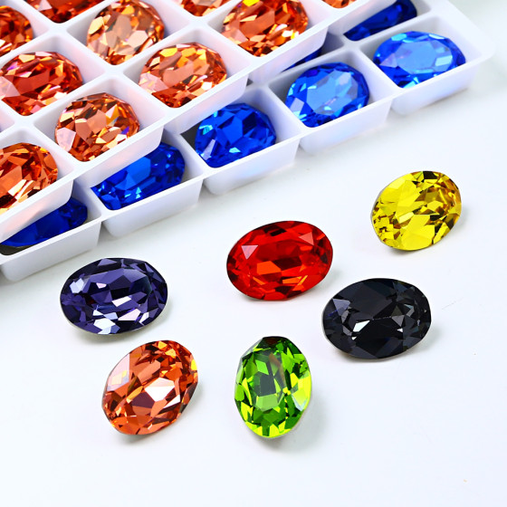 Crystal Oval Shape Point Back K9 Crystal Fancy Stone Wholesale Rhinestone Beads for Jewelry Making Garment Accessories