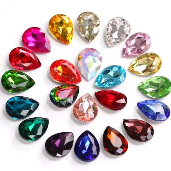 K9 Point Back Crystal Teardrop Rhinestones Wholesale for Shoes Bags Nail Art DIY Glued Fancy Stone Accessory